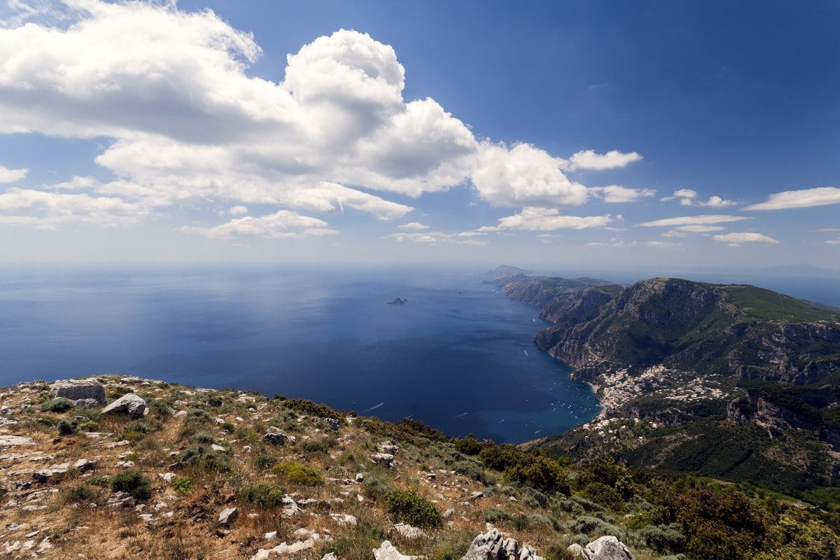 Panorama view from the Circuit of Tre Calli Hike in Amalfi Coast, Italy