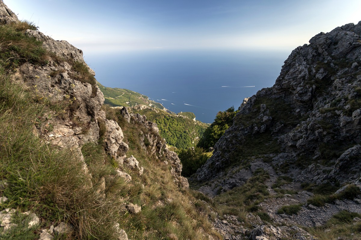 Coast views from the Monte Molare Hike in Amalfi Coast, Italy