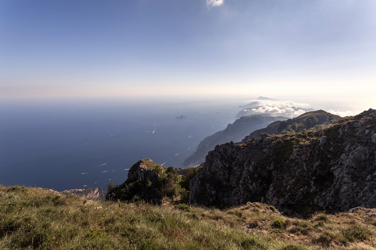 Amalfi coast from the Monte Molare Hike in Amalfi Coast, Italy