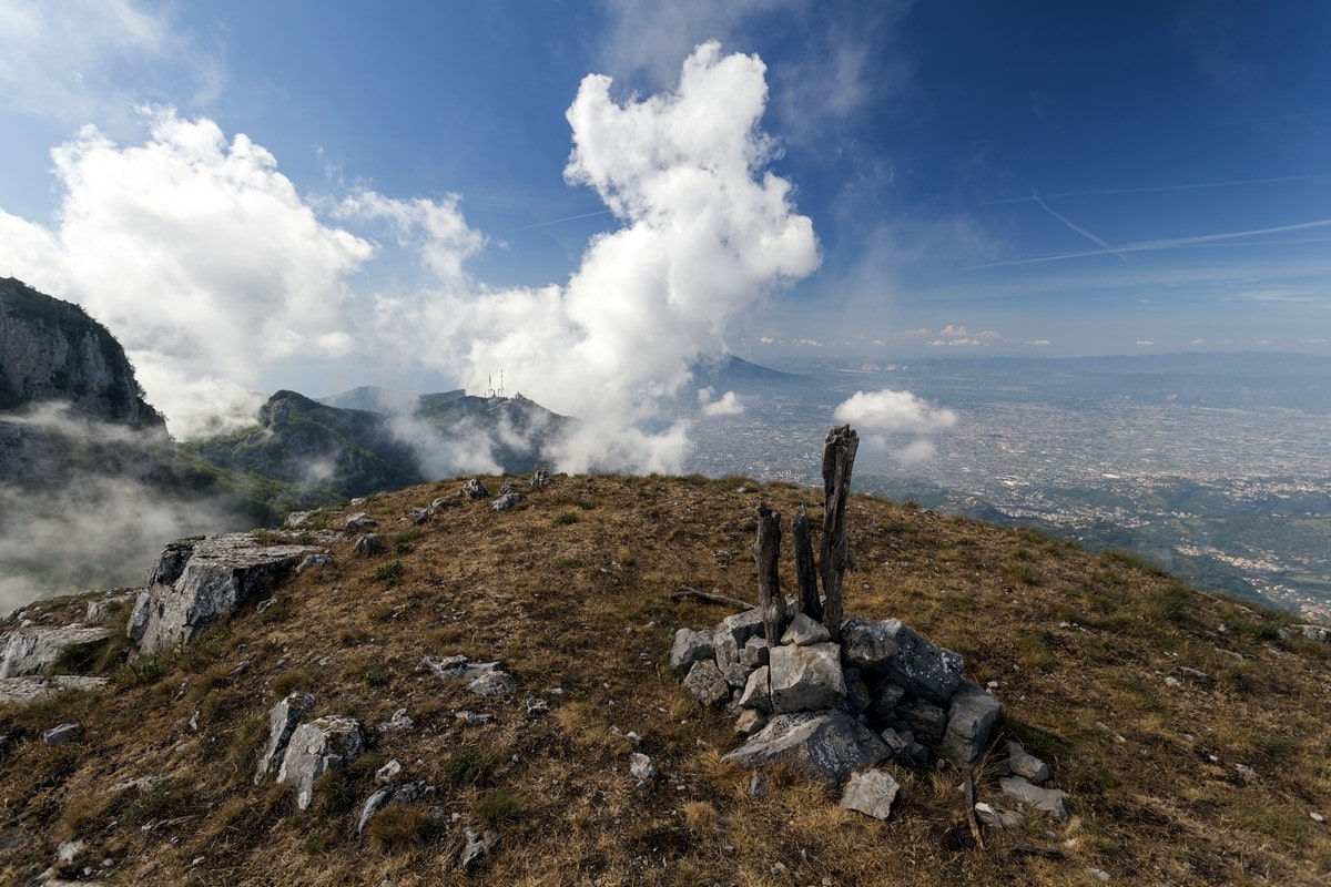 The top of Mount Canino on the Monte Canino Hike in Amalfi Coast, Italy