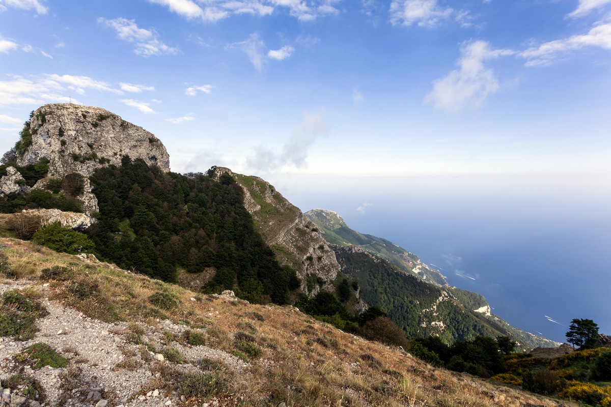 Monte Molare and Amalfi coast from the Ring of Faito Hike in Amalfi Coast, Italy
