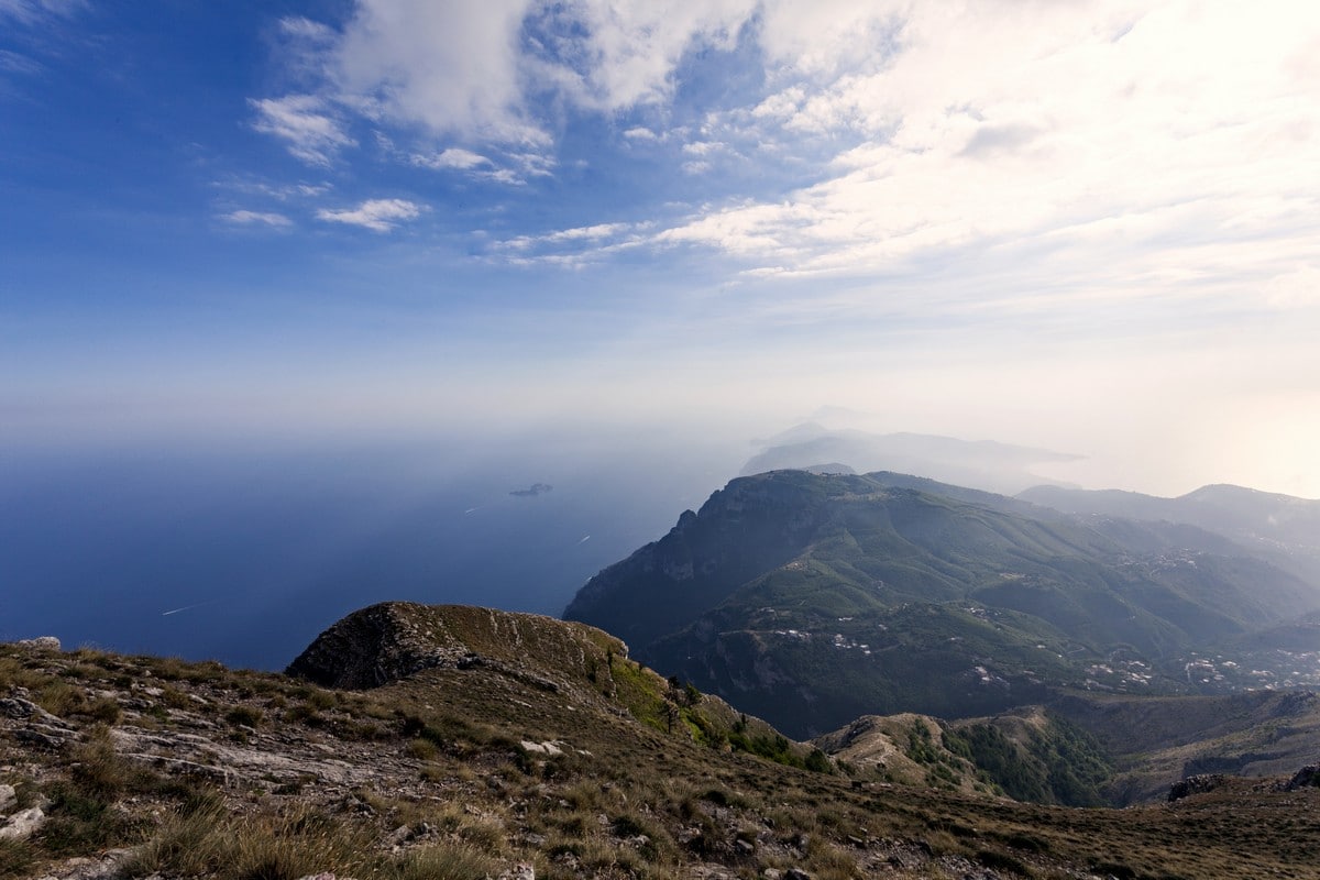 Amalfi coast from the Ring of Faito Hike in Amalfi Coast, Italy