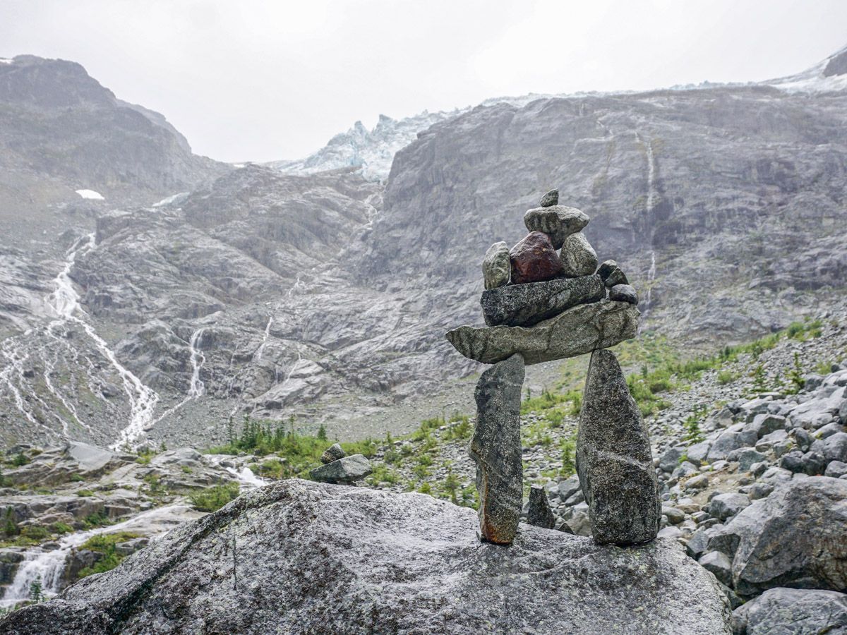 Rocks and mountain at Joffre Lakes Hike in Whistler