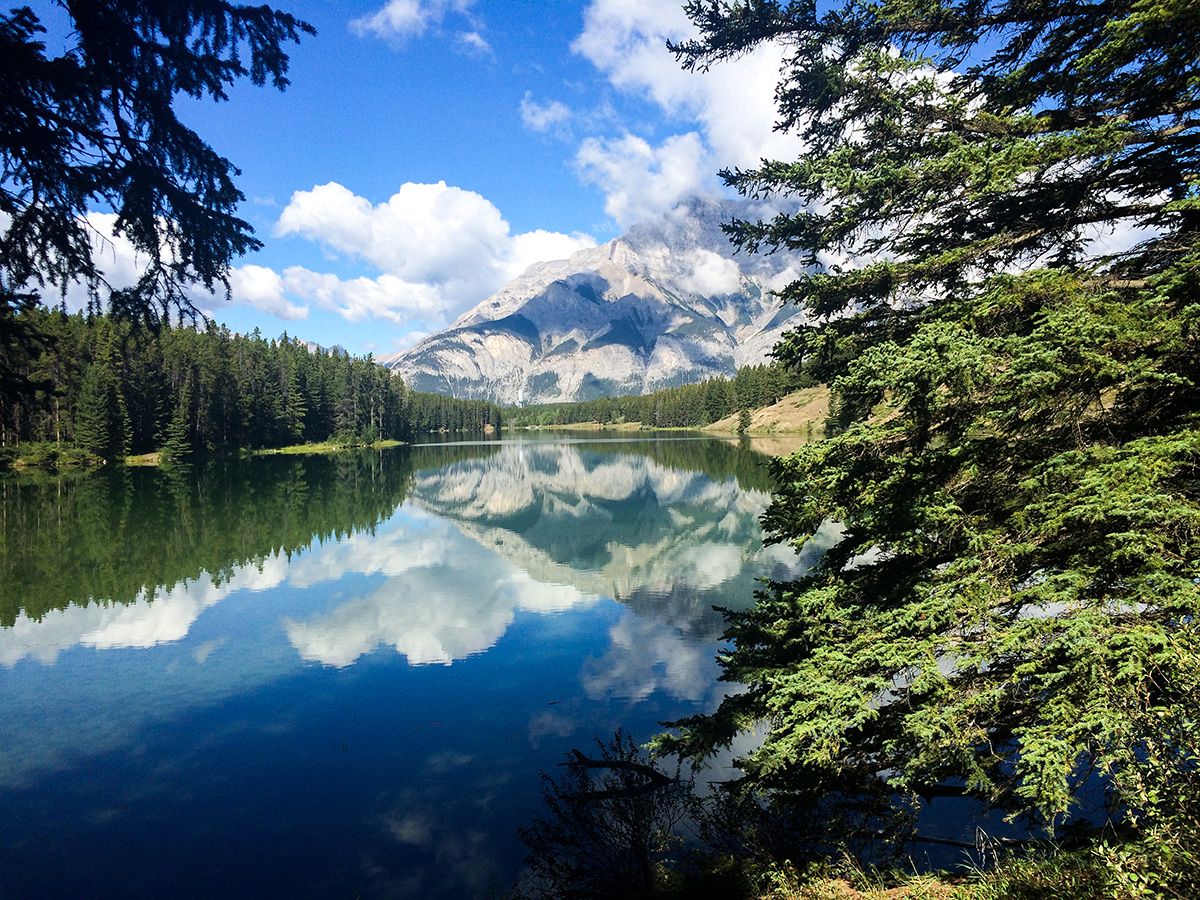 Lake at the Johnson Lake Hike near Banff, the Canadian Rockies