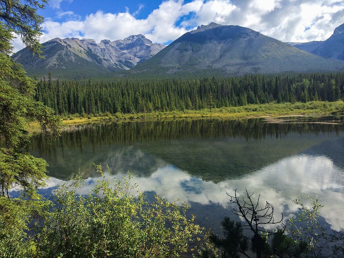 Great views from the Johnson Lake Hike near Banff, the Canadian Rockies