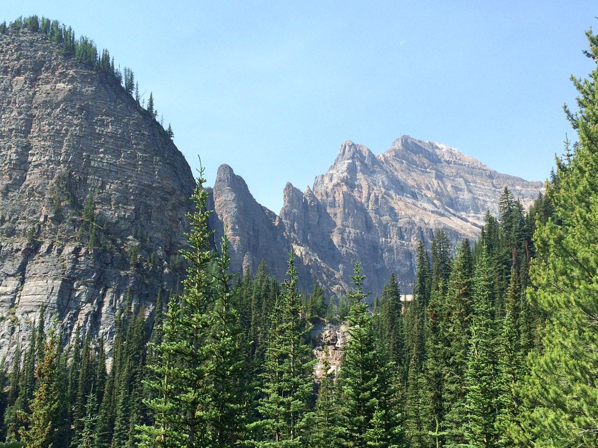 Mountain top at the Lake Agnes Tea House Hike in Lake Louise, Banff National Park