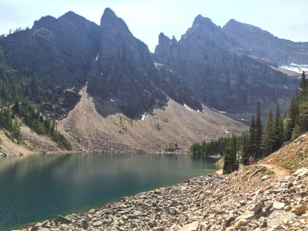 Beautiful lake of the Lake Agnes Tea House Hike in Lake Louise, Banff National Park