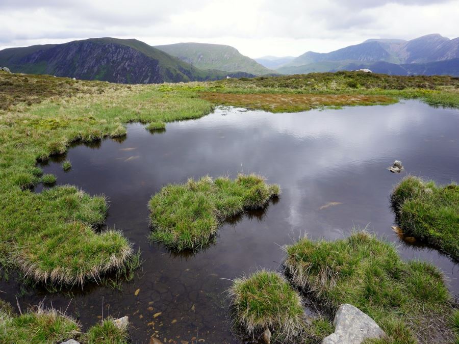 Dale Head Tarn on the Newlands Horseshoe Hike in Lake District, England