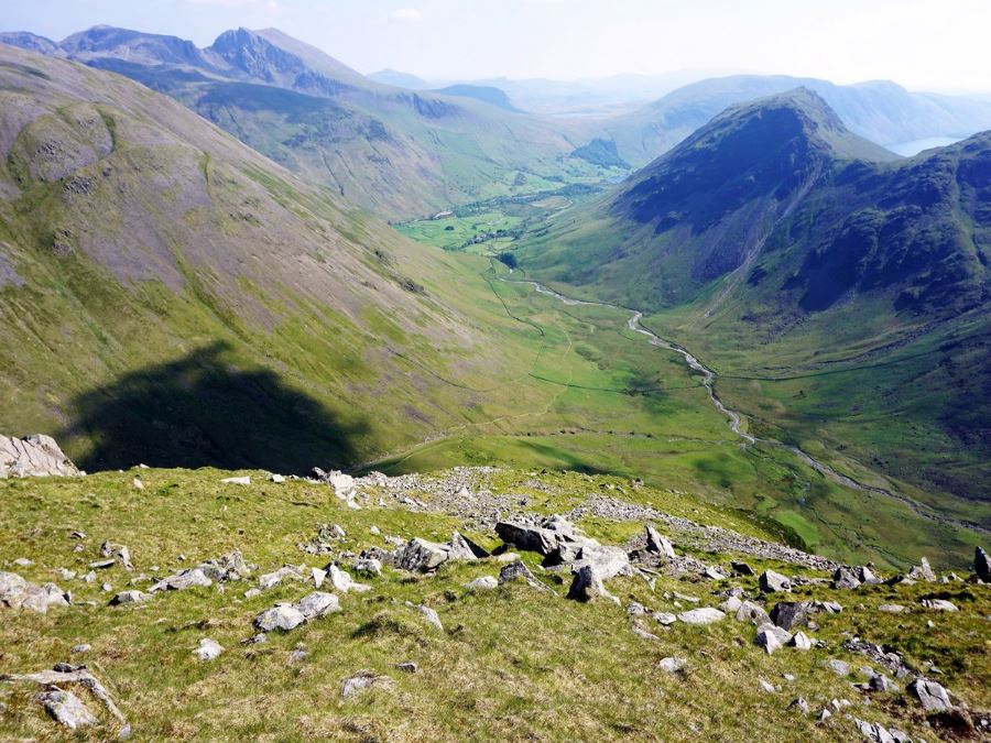 View towards Wasdale Head from the Mosedale Horseshoe Hike in Lake District, England