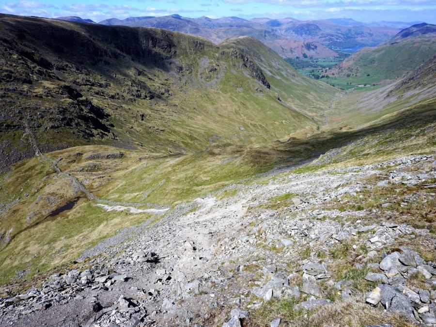 View of Hartsop from the Roman High Street Circuit Hike in Lake District, England