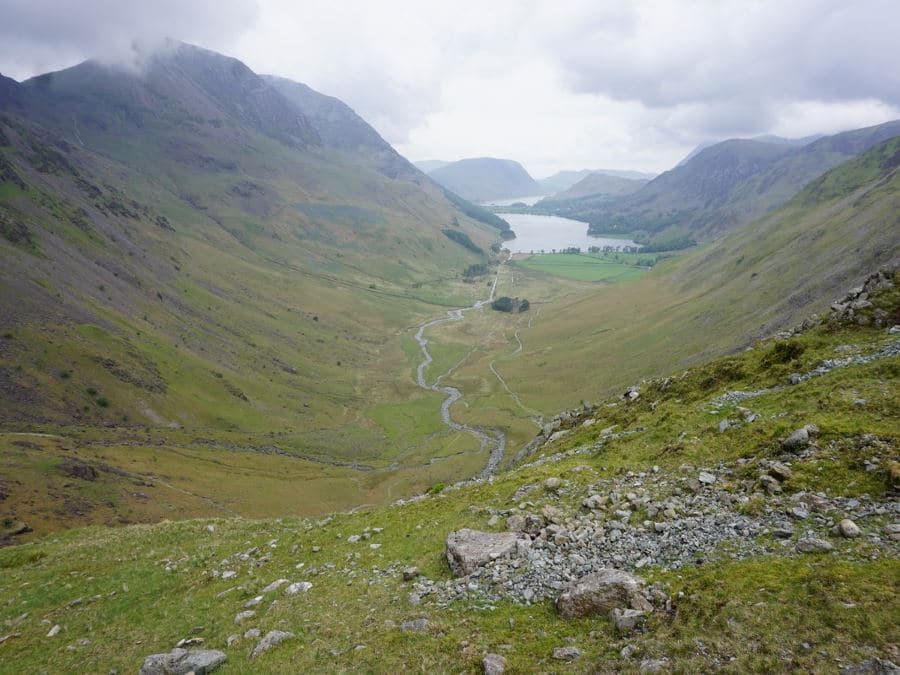 Buttermere Valley and Crannock Water on Haystacks Walk in English Lake District