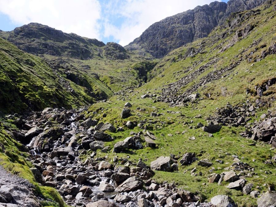 Valley on the Scafell Pike Hike in Lake District, England