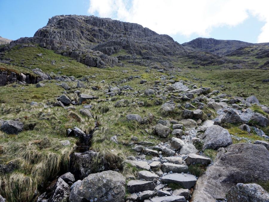 Trail views from the Scafell Pike Hike in Lake District, England