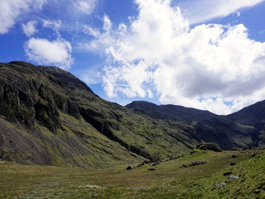 Beautiful scenery from the Scafell Pike Hike in Lake District, England