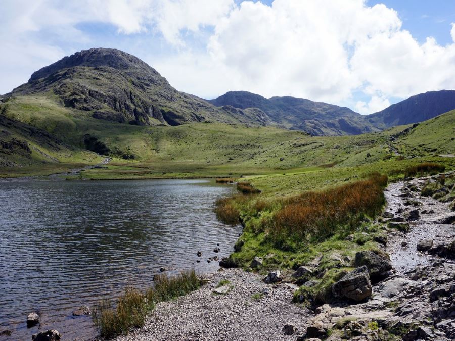 Styhead Tarn on the Scafell Pike Hike in Lake District, England