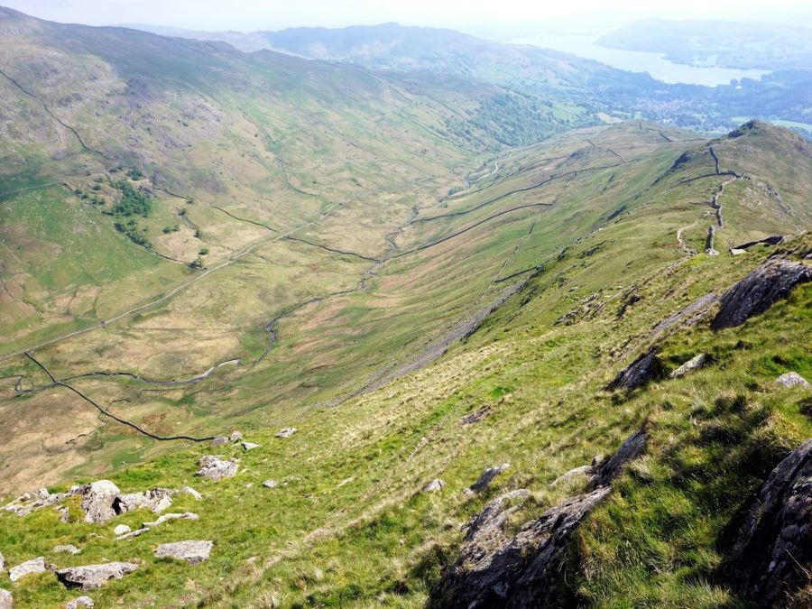 Valley from the Fairfield Horseshoe Hike in Lake District, England