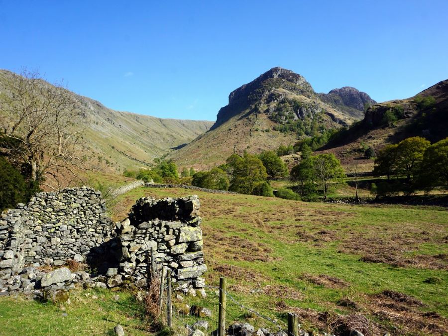 Hiking the Langstrath Valley trail in Lake District, England
