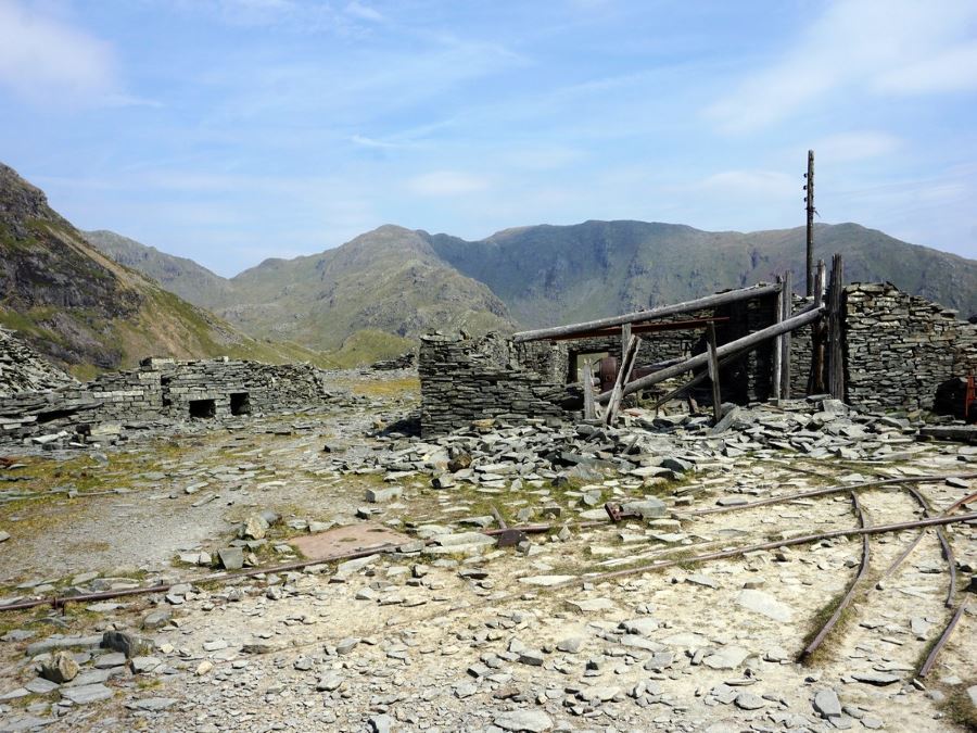 Abandoned buildings on the Old Man of Coniston Circuit