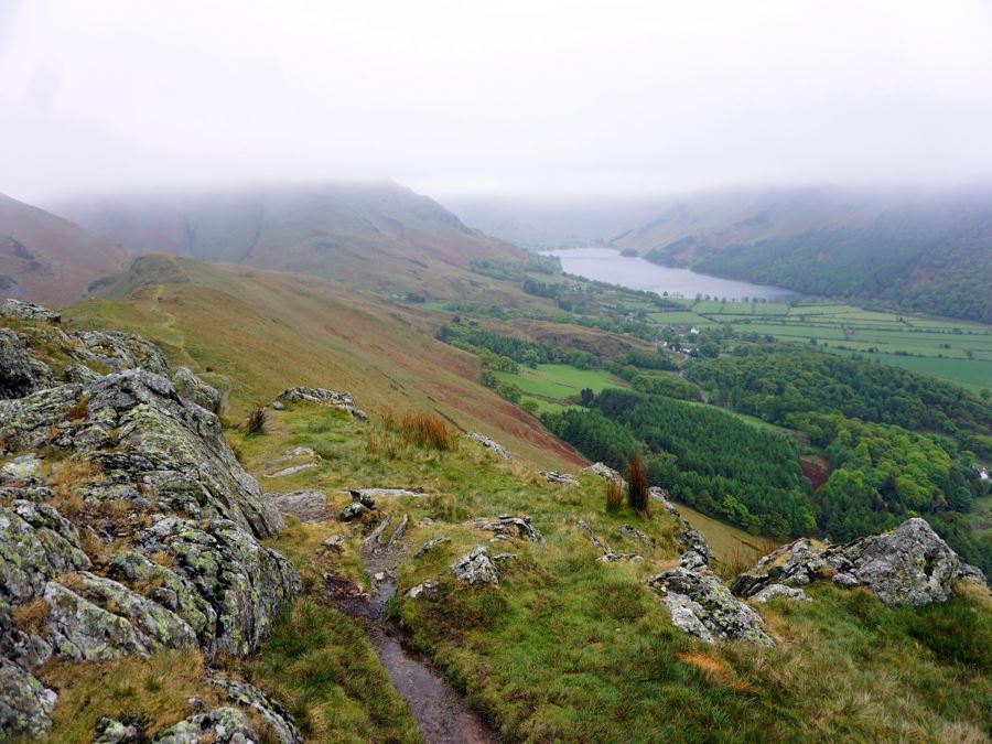 Buttermere valley from the Rannerdale Knotts Hike in Lake District, England