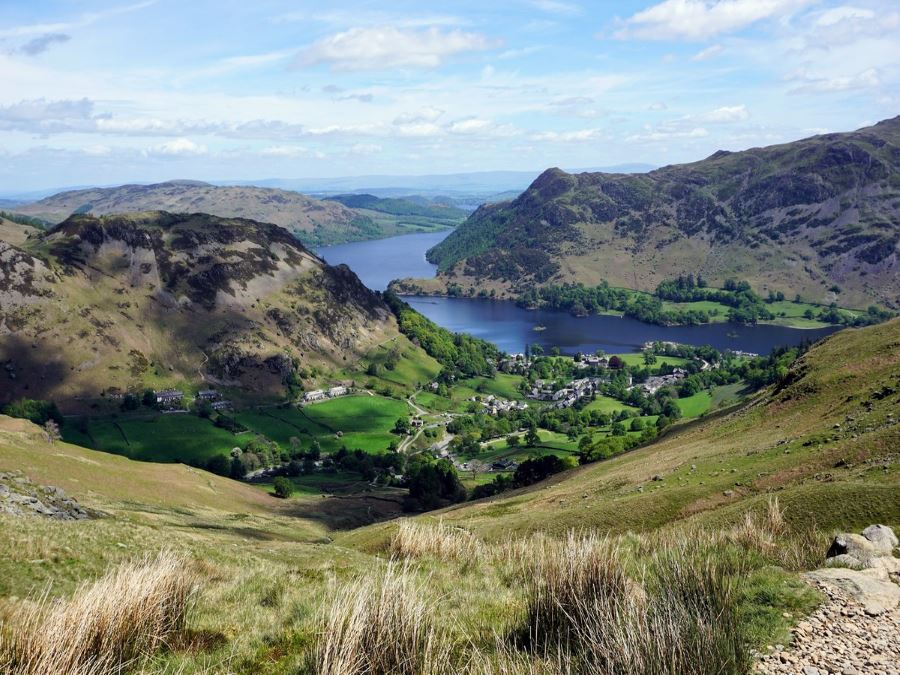 Glenridding from the Helvellyn via Striding and Swirral Edge Hike in Lake District, England