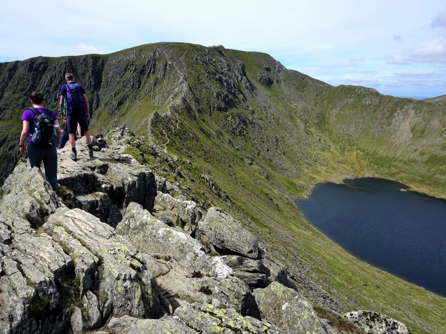 Striding Edge on the Helvellyn via Striding and Swirral Edge Hike in Lake District, England