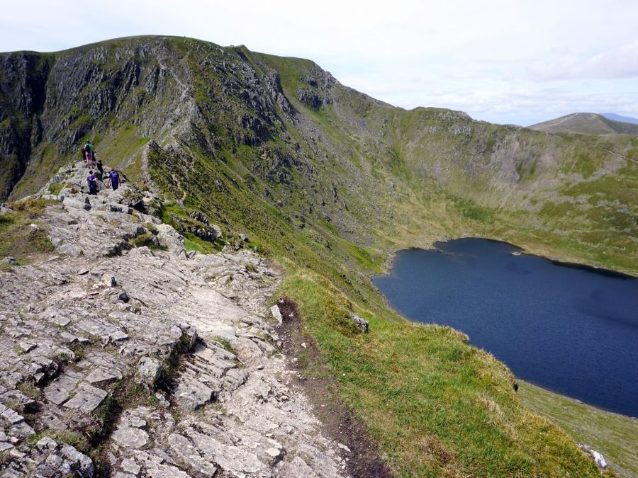 Beautiful views of the Helvellyn via Striding and Swirral Edge Hike in Lake District, England