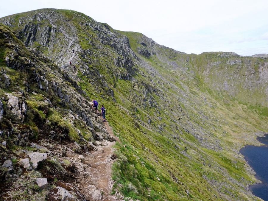Trail of the Helvellyn via Striding and Swirral Edge Hike in Lake District, England