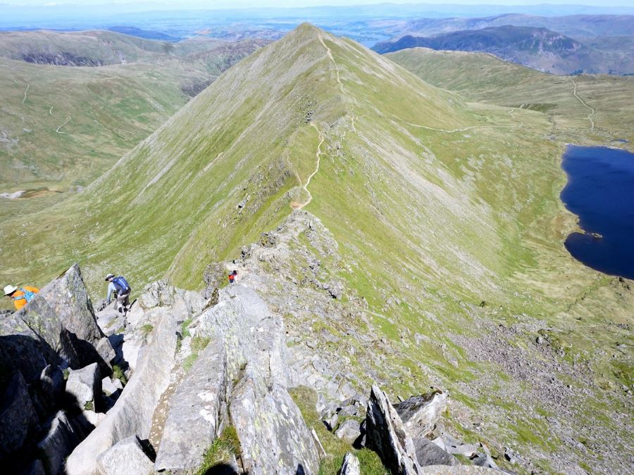 Swirral edge on the Helvellyn via Striding and Swirral Edge Hike in Lake District, England