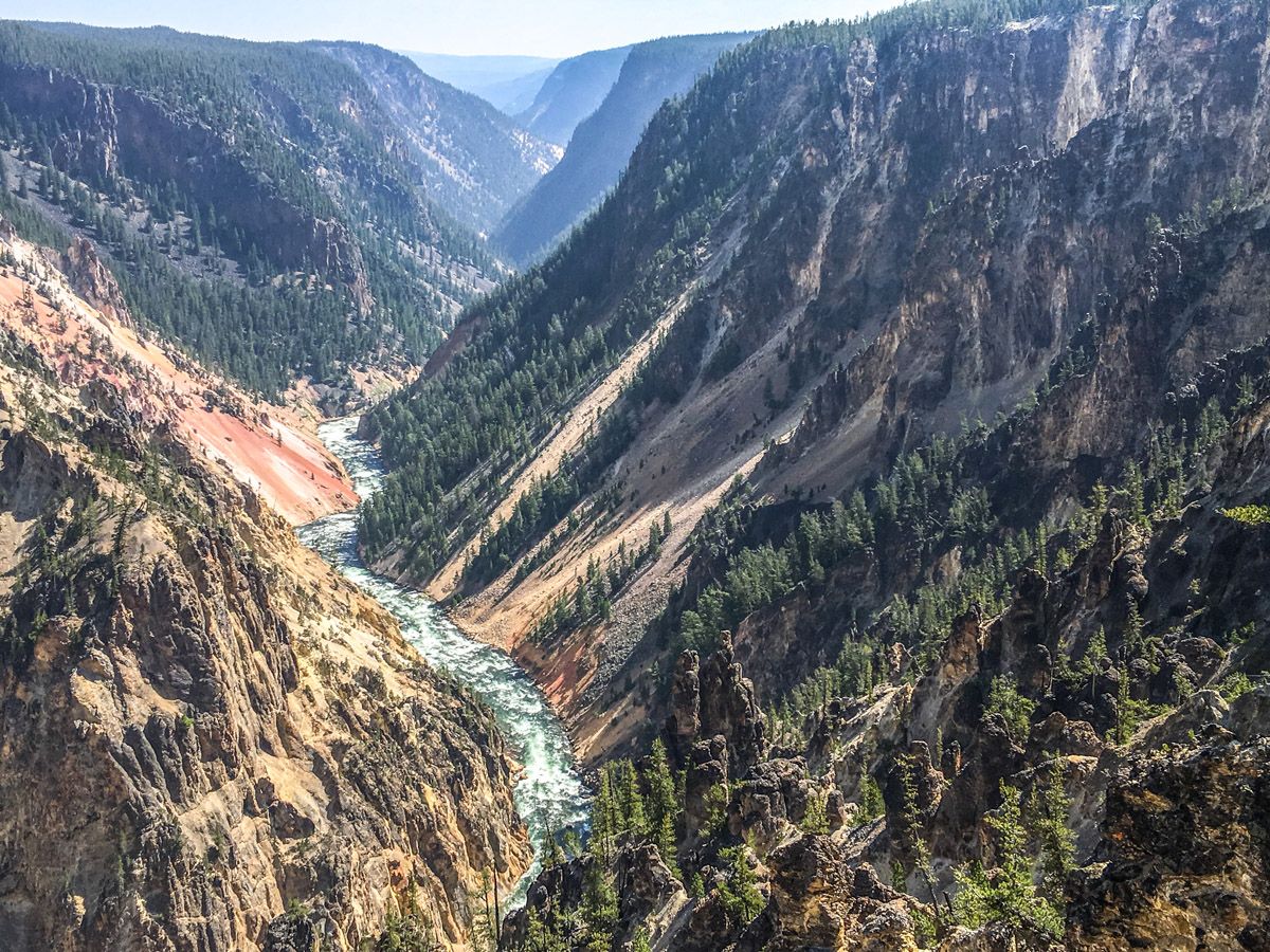 Views from the Artist Point to Point Sublime trail in Yellowstone