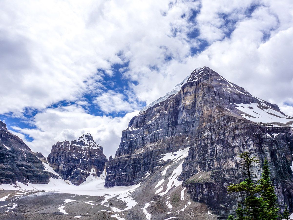 Great idea for a family trip in the Rockies is 6 Glaciers Hike in Lake Louise, Banff National Park