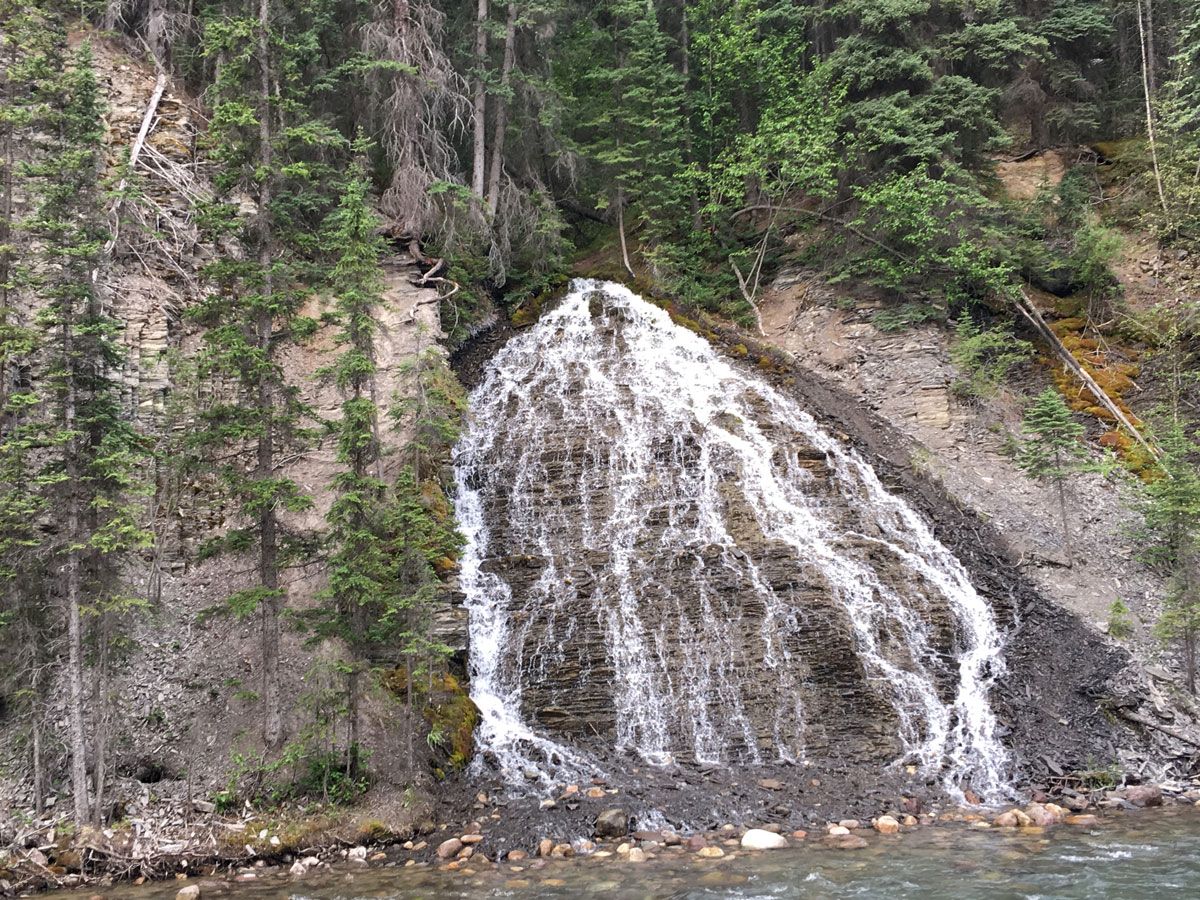 Energetic falls on the Maligne Canyon Hike in Jasper National Park, Alberta