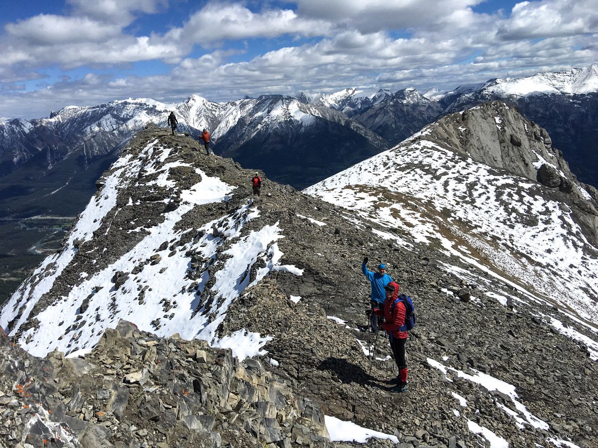 Hiker on the Ha Ling Peak, Miners Peak & The Three Humps Hike from Canmore, the Canadian Rockies