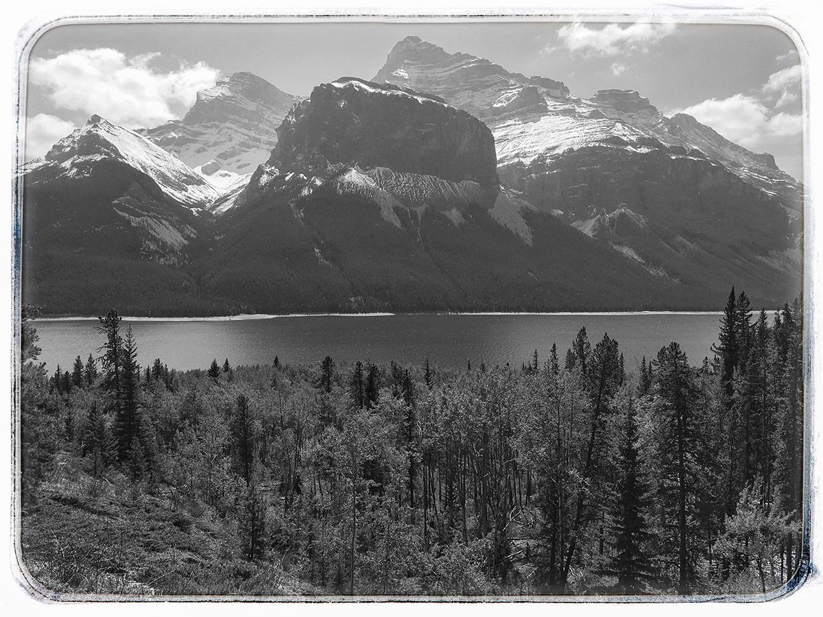 Beautiful lake on the Aylmer Lookout via Lake Minnewanka Hike near Banff