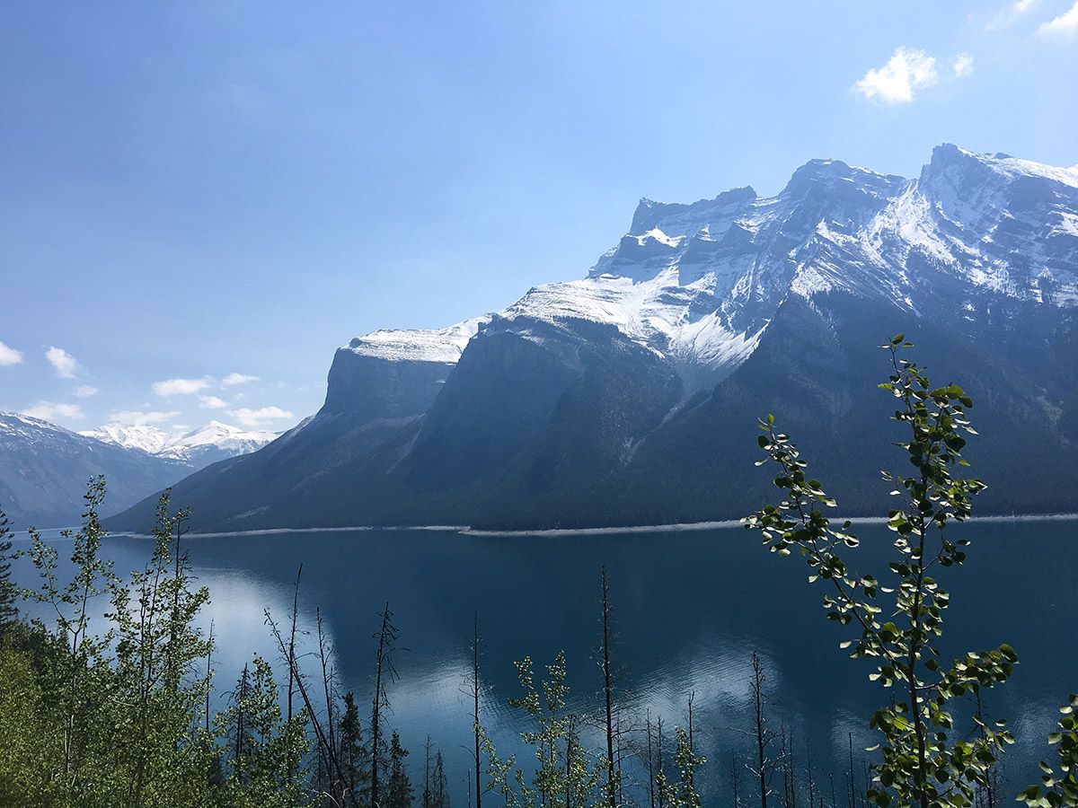 Beautiful lake views from the Aylmer Lookout via Lake Minnewanka Hike near Banff