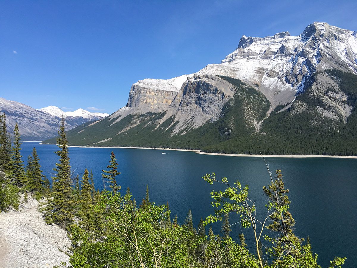 Beautiful views from the Aylmer Lookout via Lake Minnewanka Hike near Banff