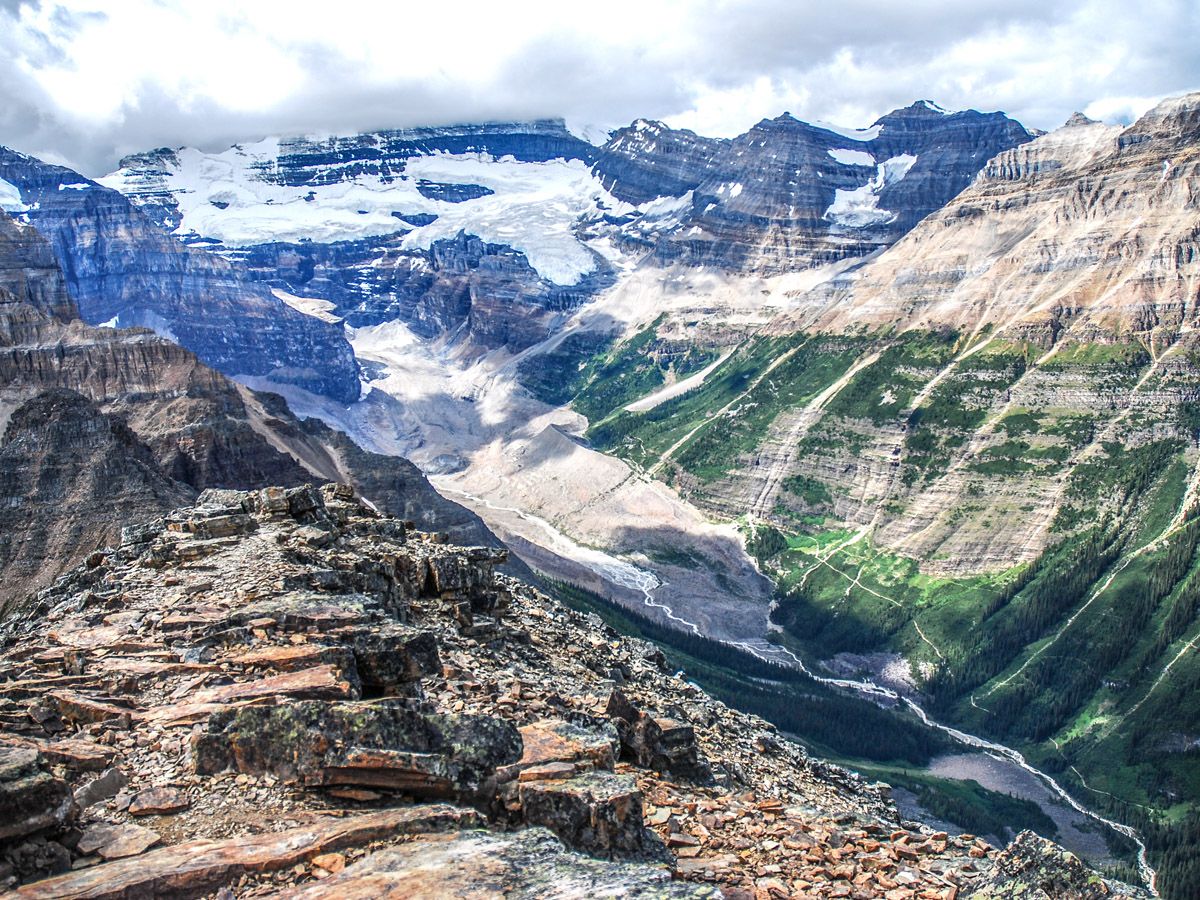 Amazing valley view on Mount Fairview Summit Hike in Lake Louise