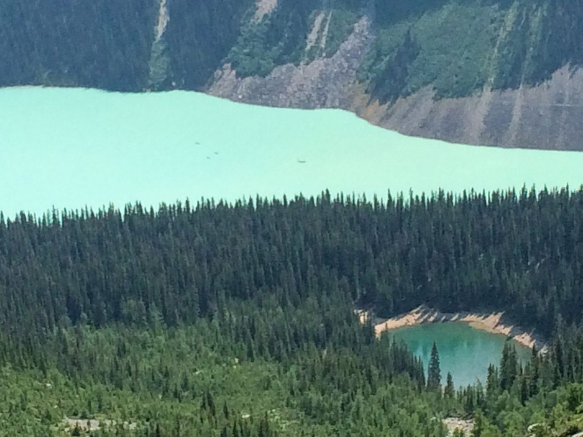 Lake on the Mount St. Piran Hike near Lake Louise looks beautiful on sunny days