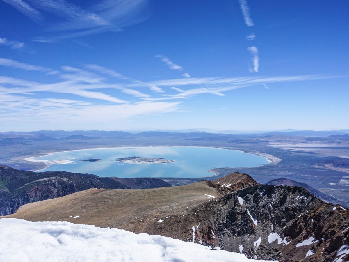 Lake view at Mount Dana Hike in Yosemite National Park