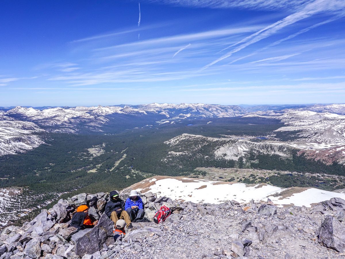 Top of Mount Dana Hike in Yosemite National Park is a great spot for lunch break
