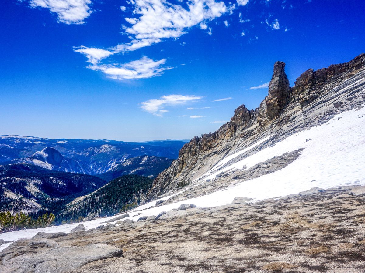 View from the mountain at Mount Hoffman Hike in Yosemite National Park