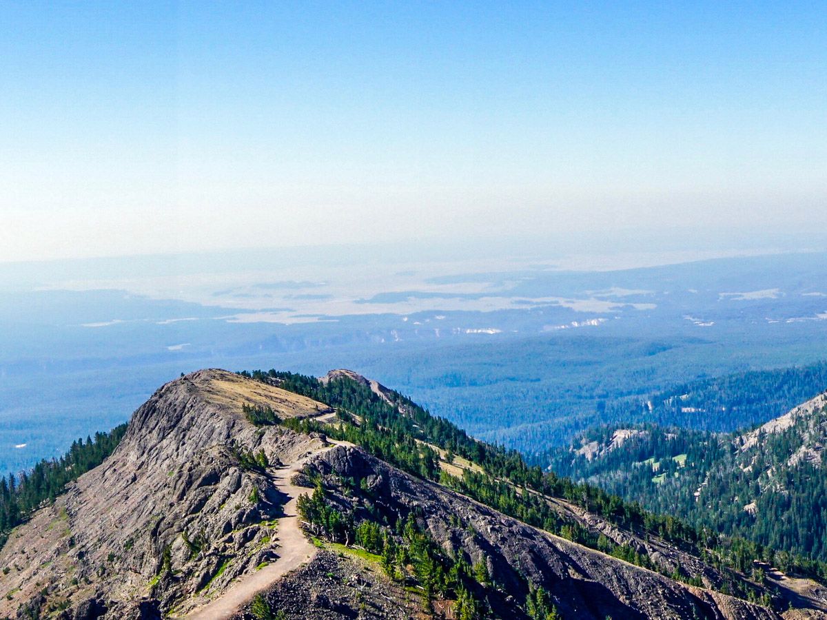 Mountain view at Mount Washburn Hike in Yellowstone National Park