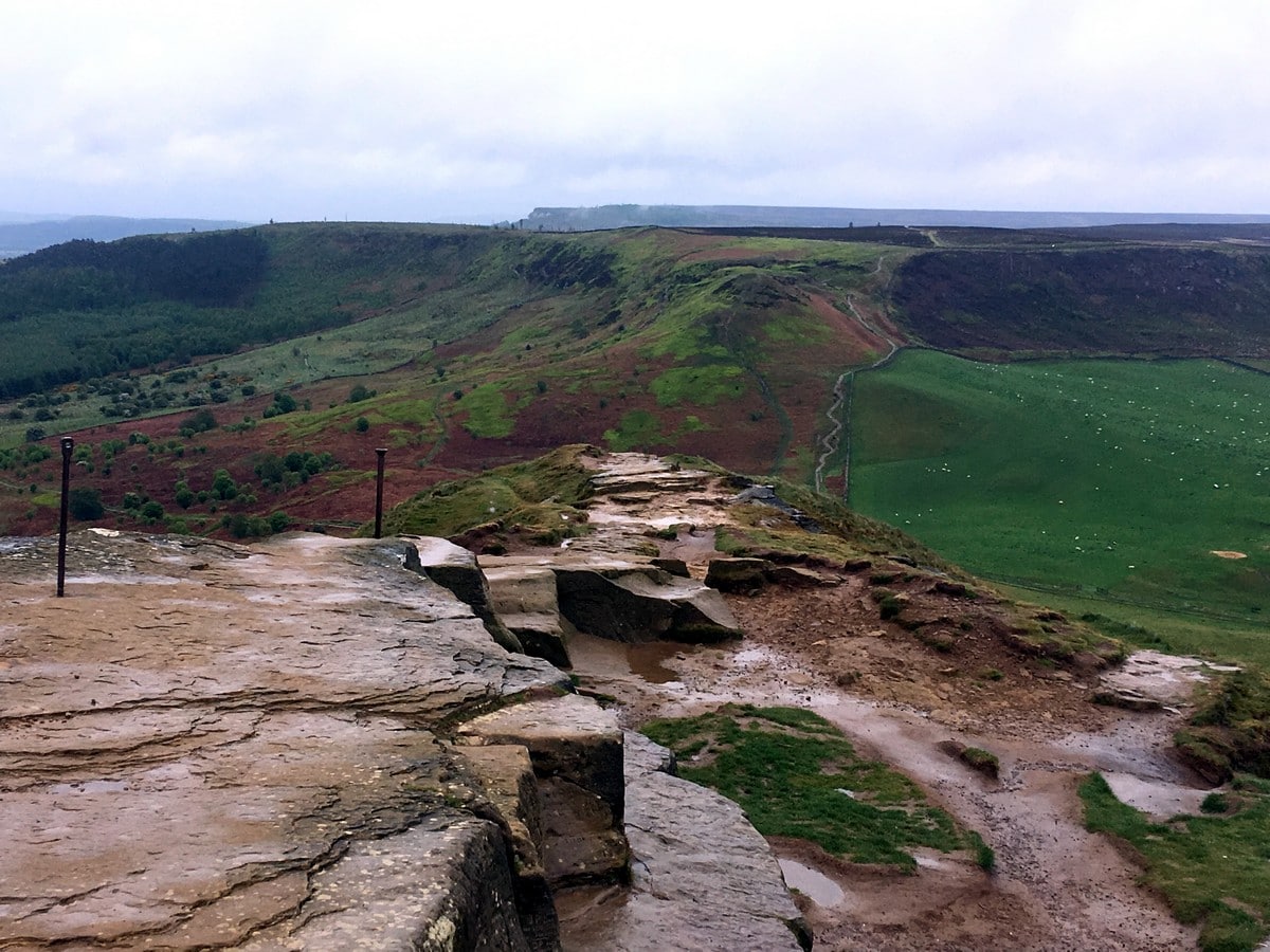 Panorama from the Captain Cook's Monument and Roseberry Topping Hike in North York Moors, England
