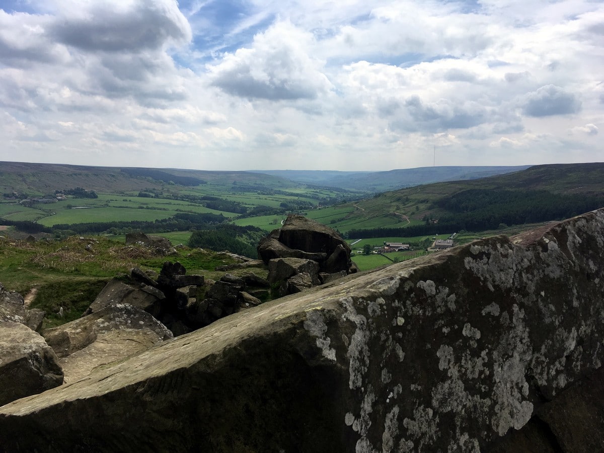 Wain Stones down to the valley from the Cold Moor and Urra Moor Hike in North York Moors, England