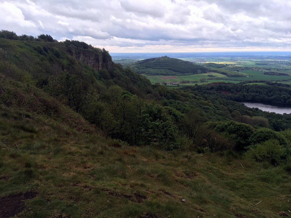 Beautiful views from the Sutton Bank, White Horse of Kilburn and Gormire Lake Hike in North York Moors, England