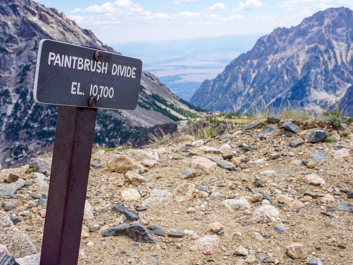 Sign at Paintbrush Divide Hike in Grand Teton National Park