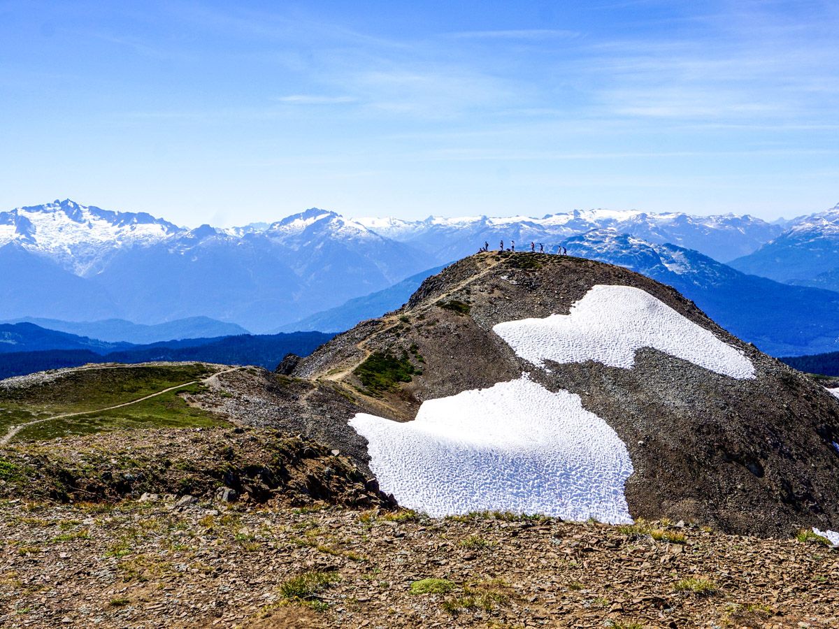 Trail near the mountain top on the Panorama Ridge Hike in Whistler, British Columbia