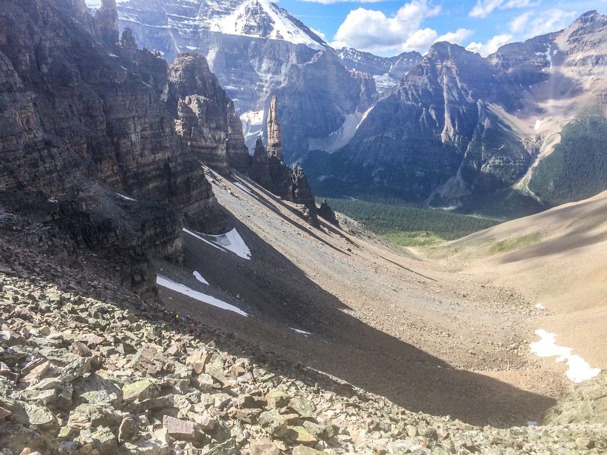 Beautiful mountain views from the Paradise Valley Circuit Hike near Lake Louise, Banff National Park, Alberta