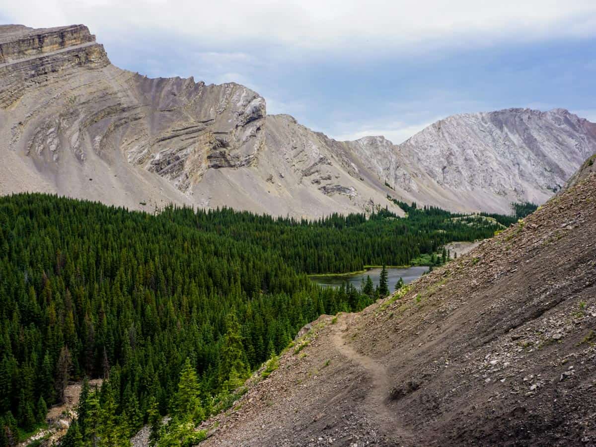 Approaching the lakes on the Picklejar Lakes Hike in Kananaskis, near Canmore