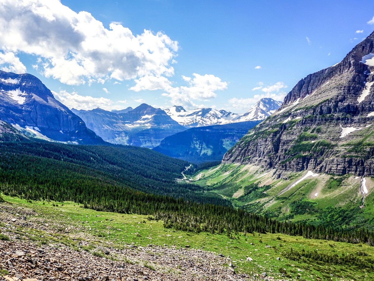 Landscape view at Piegan Pass Hike in Glacier National Park