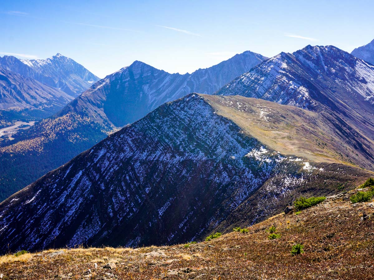 View from the false summit on the Pocaterra Ridge Hike in Kananaskis, near Canmore